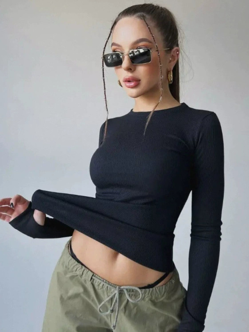 Zara Retro Fall Knit Long Sleeve Base Layer Skinny Top